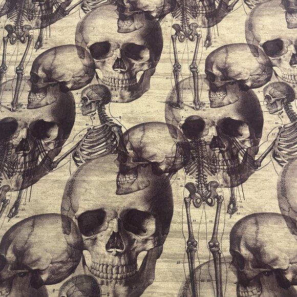 Unique HUMAN SKELETONS Handmade Cotton Pillowcase fits a Standard/Queen Pillow - Picture 1 of 3